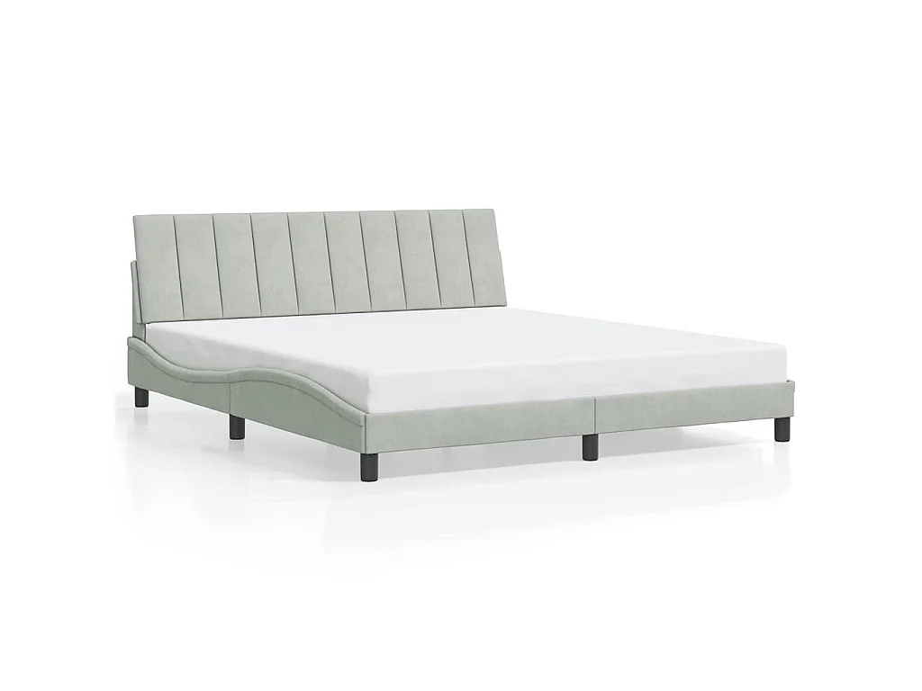 Bedframe zonder matras "Hanko" 180x200 cm fluweel lichtgrijs