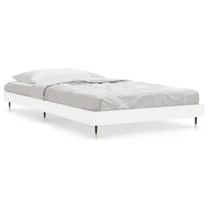 Bedframe bewerkt hout wit 90×200 cm