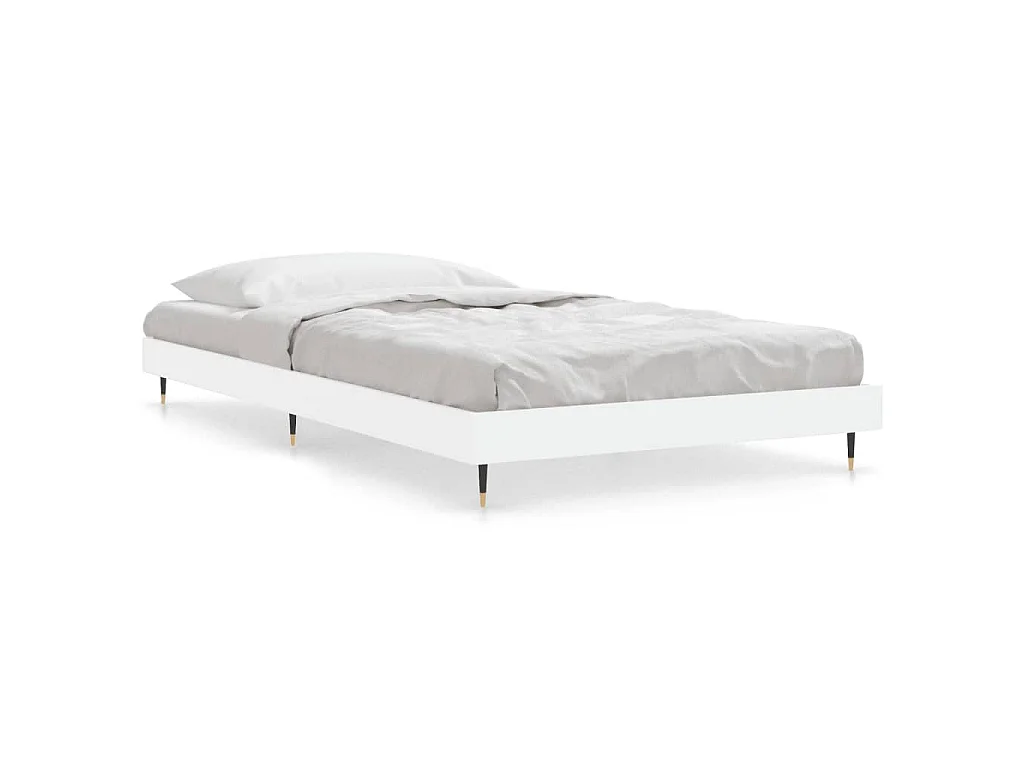 Bedframe bewerkt hout wit 90x200 cm