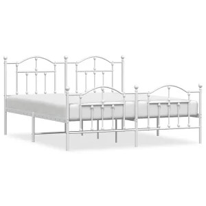 Bedframe met hoofd- en voeteneinde metaal wit 183×213 cm Bedframe met hoofd- en voeteneinde metaal wit 183×213 cm