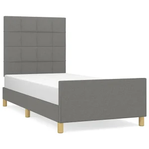 Bedframe zonder matras 80×200 cm stof donkergrijs