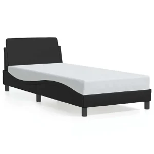 Bedframe "Dover" kunstleer zwart 90×200 cm Bedframe "Dover" kunstleer zwart 90×200 cm