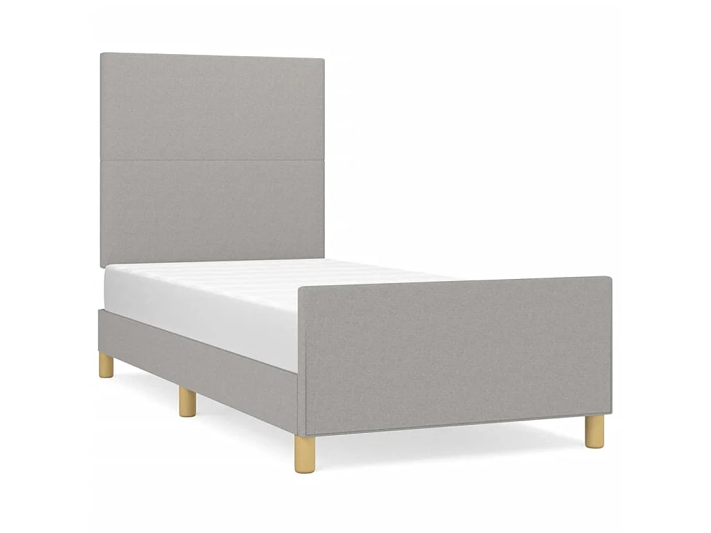 Bedframe zonder matras 90x200 cm stof lichtgrijs