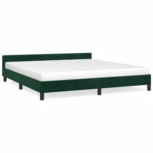 Bedframe zonder matras 160×200 cm fluweel donkergroen Bedframe zonder matras 160×200 cm fluweel donkergroen