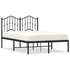 Bedframe met hoofdbord metaal zwart 120×190 cm Bedframe met hoofdbord metaal zwart 120×190 cm