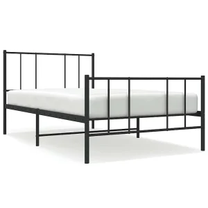 Bedframe met hoofd- en voeteneinde metaal zwart 100×190 cm Bedframe met hoofd- en voeteneinde metaal zwart 100×190 cm