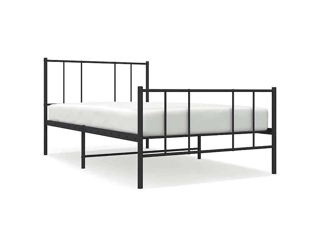 Bedframe met hoofd- en voeteneinde metaal zwart 100x190 cm