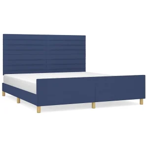 Bedframe zonder matras stof blauw 180×200 cm Bedframe zonder matras stof blauw 180×200 cm