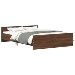 Bedframe hoofd- en voeteneinde bruin eikenkleur 150×200 cm Bedframe hoofd- en voeteneinde bruin eikenkleur 150×200 cm