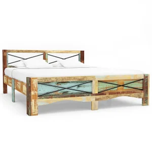 Bedframe massief gerecycled hout 180×200 cm