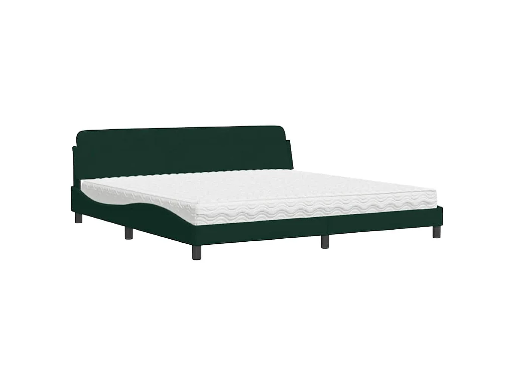 Bed met matras "Dover" fluweel donkergroen 200x200 cm