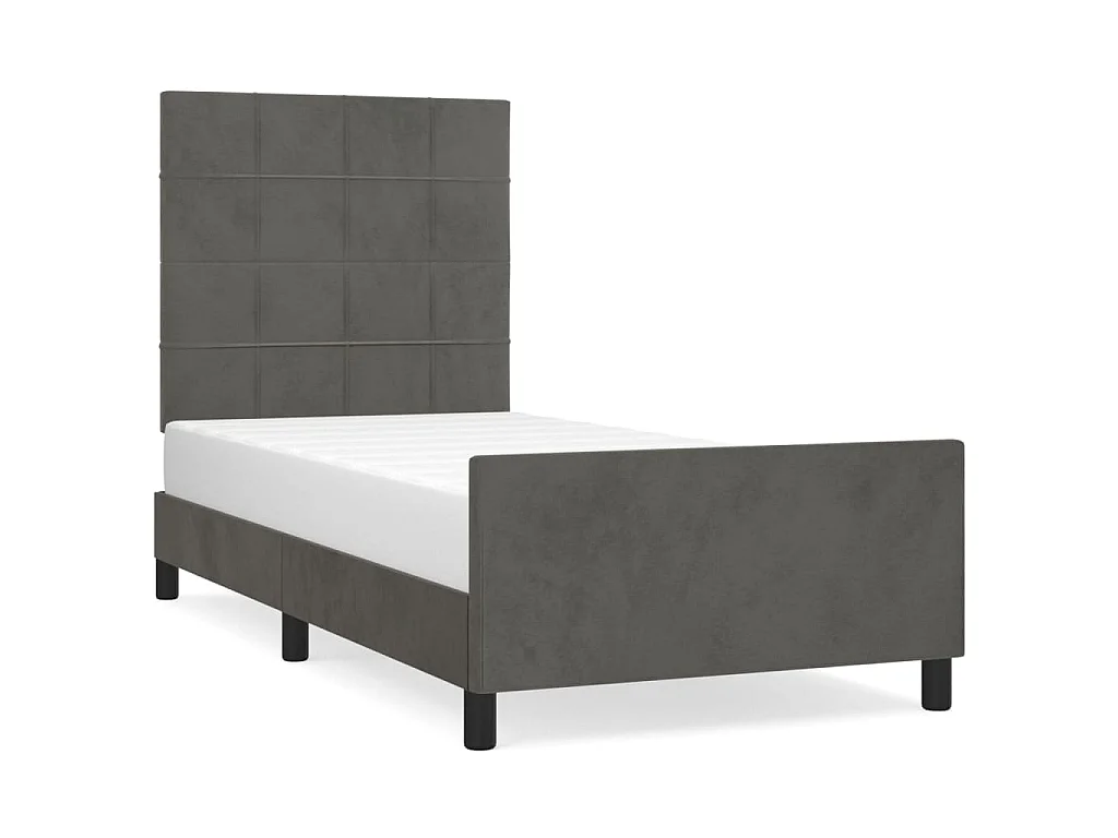 Bedframe zonder matras 90x190 cm fluweel donkergrijs