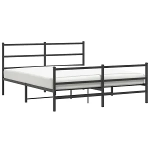Bedframe met hoofd- en voeteneinde metaal zwart 160×200 cm Bedframe met hoofd- en voeteneinde metaal zwart 160×200 cm
