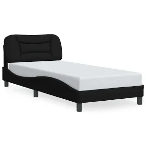 Bedframe zonder matras "Hvar" 90×200 cm stof zwart Bedframe zonder matras "Hvar" 90×200 cm stof zwart