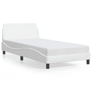 Bedframe "Dover" kunstleer wit 100×200 cm Bedframe "Dover" kunstleer wit 100×200 cm