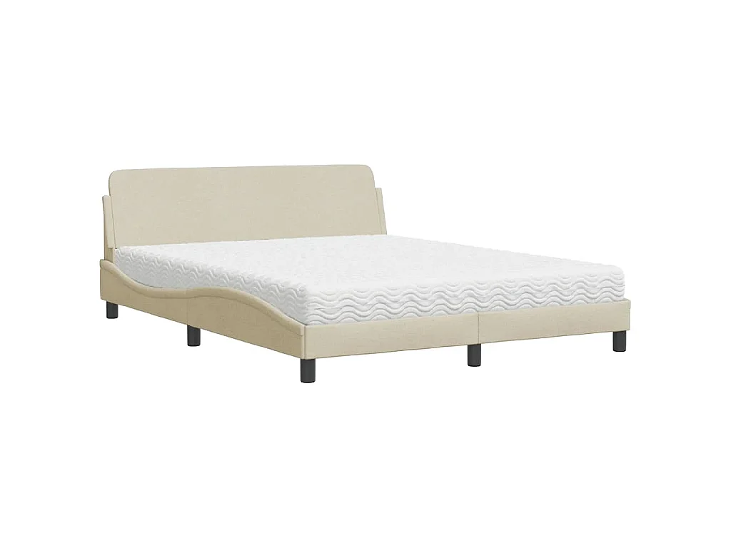 Bed met matras "Dover" stof crèmekleurig 160x200 cm