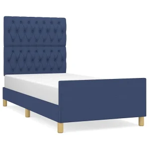 Bedframe zonder matras 90×190 cm stof blauw