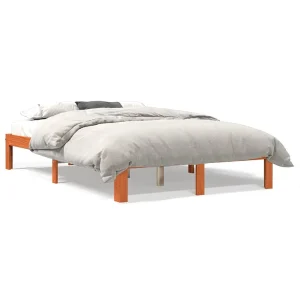 Bedframe zonder matras massief grenenhout wasbruin 140×200 cm Bedframe zonder matras massief grenenhout wasbruin 140×200 cm