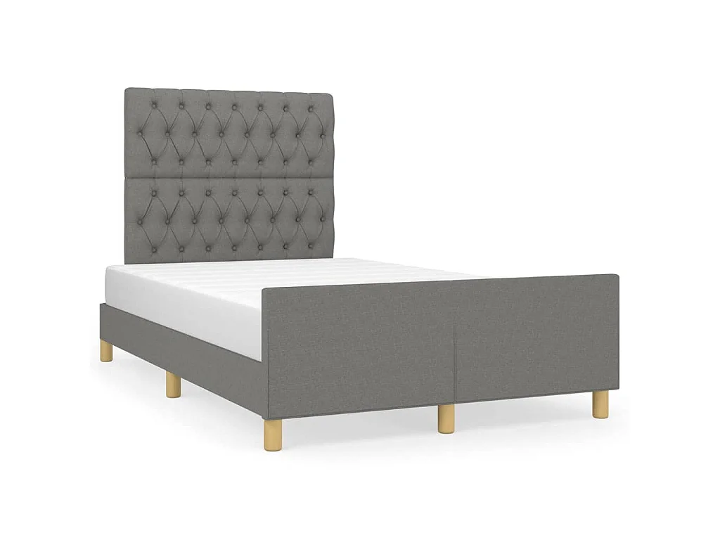 Bedframe zonder matras 120x200 cm stof donkergrijs