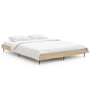 Bedframe zonder matras hout sonoma eikenkleurig 140×190 cm Bedframe zonder matras hout sonoma eikenkleurig 140×190 cm