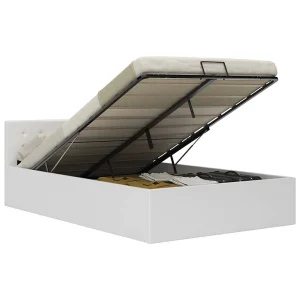 Bedframe met opbergruimte hydraulisch kunstleer wit 120×200 cm Bedframe met opbergruimte hydraulisch kunstleer wit 120×200 cm