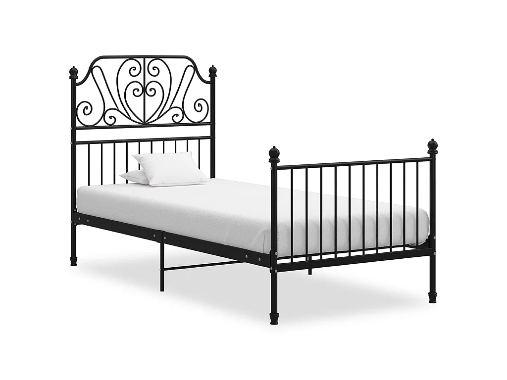 Bedframe metaal zwart 100x200 cm