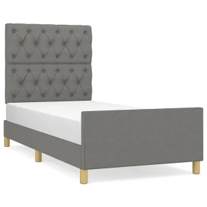 Bedframe zonder matras 80×200 cm stof donkergrijs
