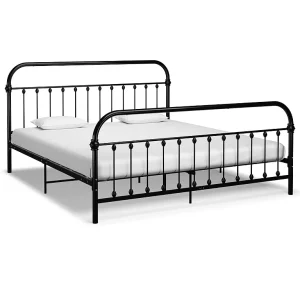 Bedframe metaal zwart 180×200 cm Bedframe metaal zwart 180×200 cm