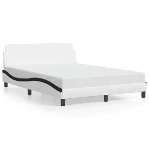 Bedframe "Dover" kunstleer zwart en wit 120×200 cm Bedframe "Dover" kunstleer zwart en wit 120×200 cm