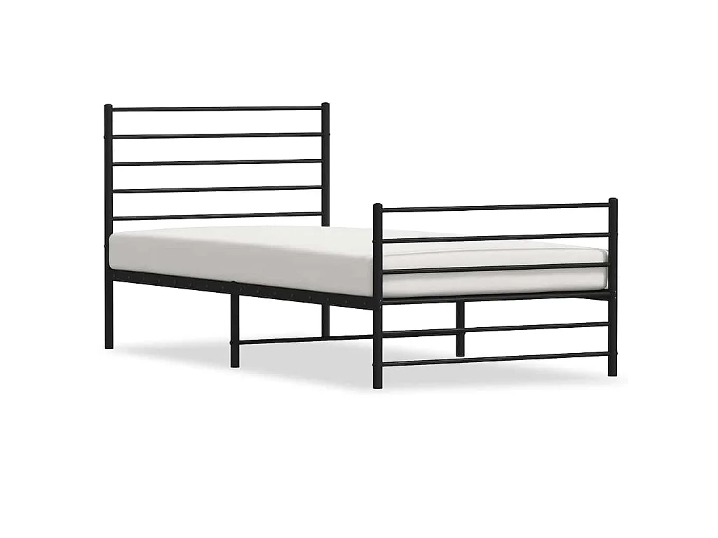 Bedframe met hoofd- en voeteneinde metaal zwart 80x200 cm