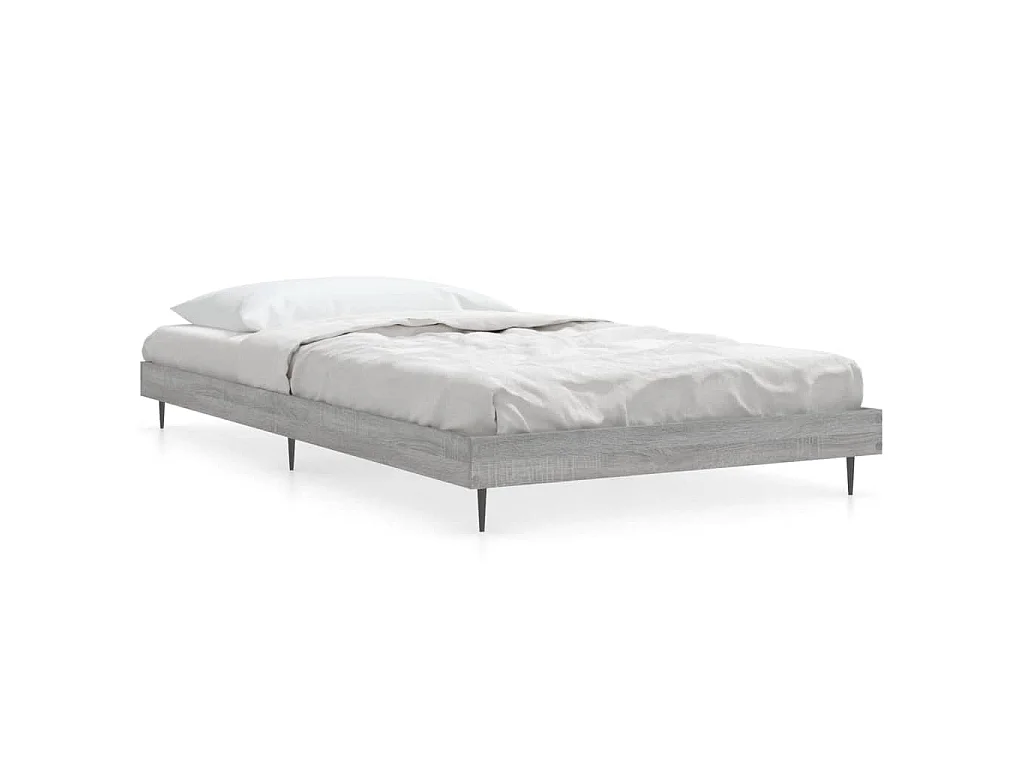 Bedframe bewerkt hout grijs sonoma eikenkleurig 90x190 cm