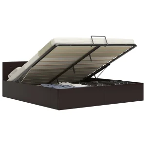 Bedframe met opslag hydraulisch kunstleer grijs 160×200 cm Bedframe met opslag hydraulisch kunstleer grijs 160×200 cm