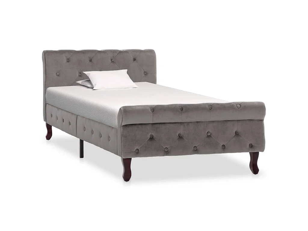 Bedframe fluweel grijs 90x200 cm