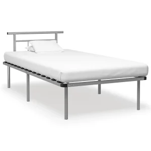 Bedframe metaal grijs 100×200 cm Bedframe metaal grijs 100×200 cm