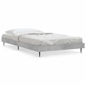 Bedframe bewerkt hout betongrijs 90×190 cm