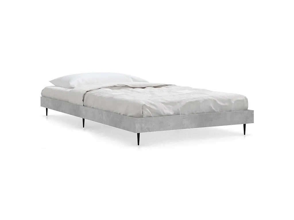 Bedframe bewerkt hout betongrijs 90x190 cm