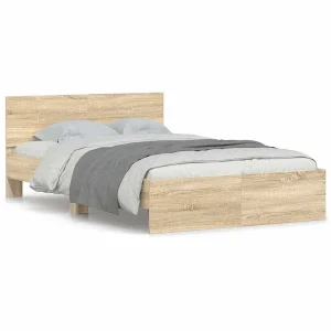 Bedframe met hoofdeinde sonoma eikenkleurig 120×190 cm