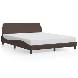 Bedframe "Dover" kunstleer bruin 160×200 cm
