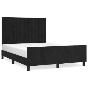 Bedframe zonder matras 140×190 cm fluweel zwart Bedframe zonder matras 140×190 cm fluweel zwart