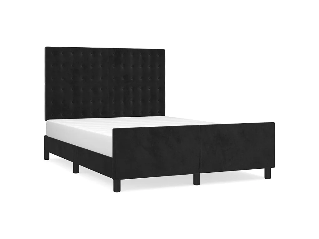 Bedframe zonder matras 140x190 cm fluweel zwart
