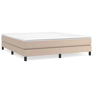 Boxspring bed kunstleer cappuccinokleurig 180×200 cm Boxspring bed kunstleer cappuccinokleurig 180×200 cm