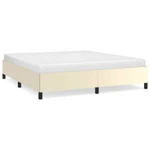 Bedframe kunstleer crèmekleurig 180×200 cm