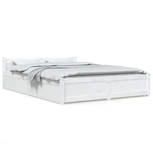 Bedframe met lades wit 120×200 cm Bedframe met lades wit 120×200 cm