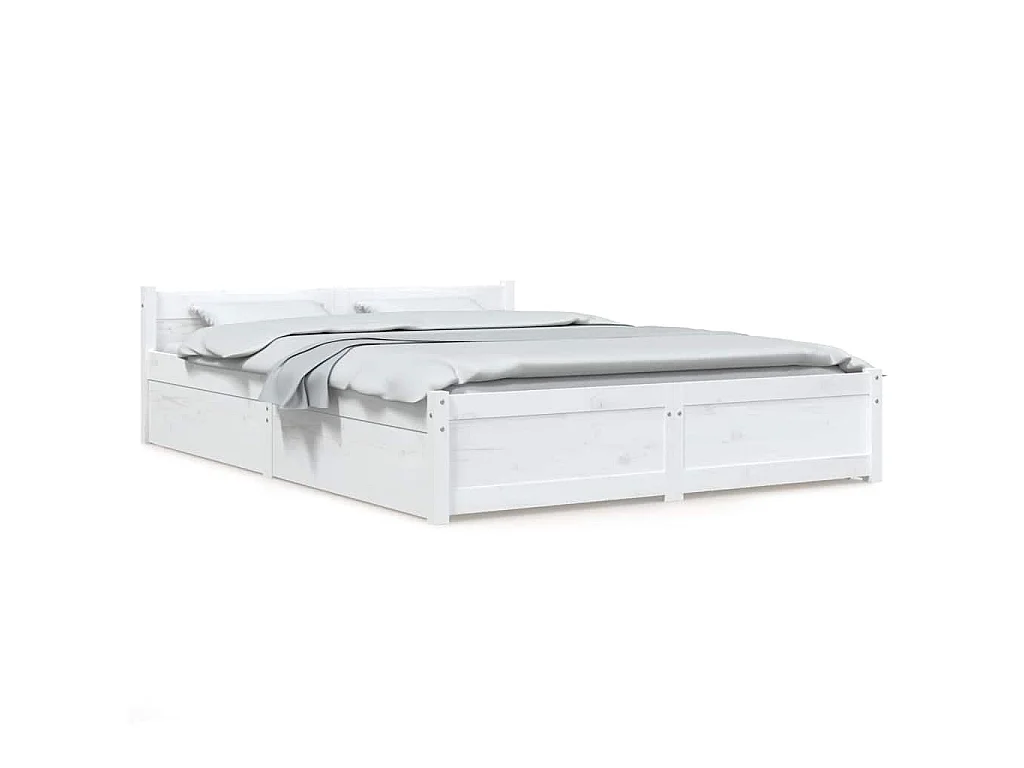 Bedframe met lades wit 120x200 cm
