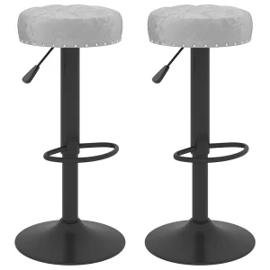 Barkrukken 2 st fluweel grijs Barkrukken 2 st fluweel grijs