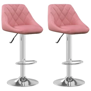 Barkrukken 2 st fluweel roze Barkrukken 2 st fluweel roze