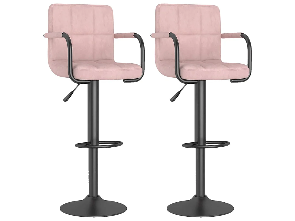 Barkrukken 2 st fluweel roze