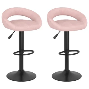 Barkrukken 2 st fluweel roze Barkrukken 2 st fluweel roze