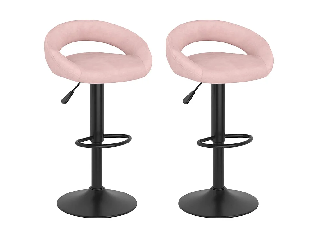 Barkrukken 2 st fluweel roze