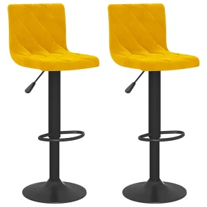 Barkrukken 2 st fluweel mosterdgeel Barkrukken 2 st fluweel mosterdgeel